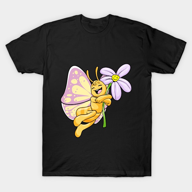 Butterfly with Flower T-Shirt by Markus Schnabel